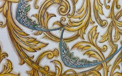 Presentación del manto de salida bordado de Nuestra Señora de la Salud