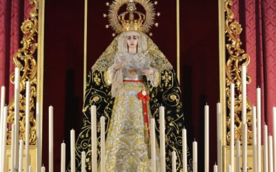 Aparato de cultos para el triduo a Nuestra Señora de la Salud a falta del exorno floral